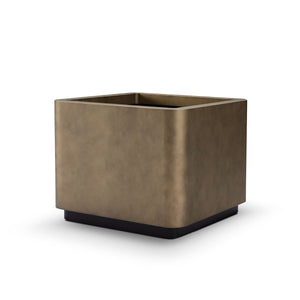 Maison Debrah Zivar brass metallic planter with matte black interior and base — view 6