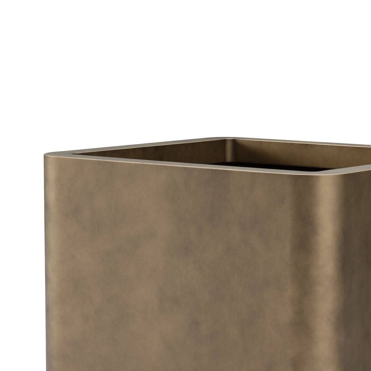 Maison Debrah Zivar brass metallic planter with matte black interior and base — view 9