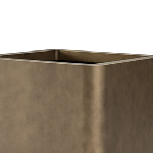 Maison Debrah Zivar brass metallic planter with matte black interior and base — view 7