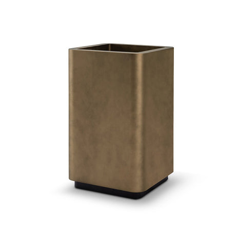 Maison Debrah Zivar brass metallic planter with matte black interior and base — view 3
