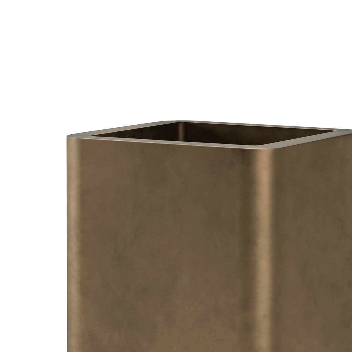 Maison Debrah Zivar brass metallic planter with matte black interior and base — view 4