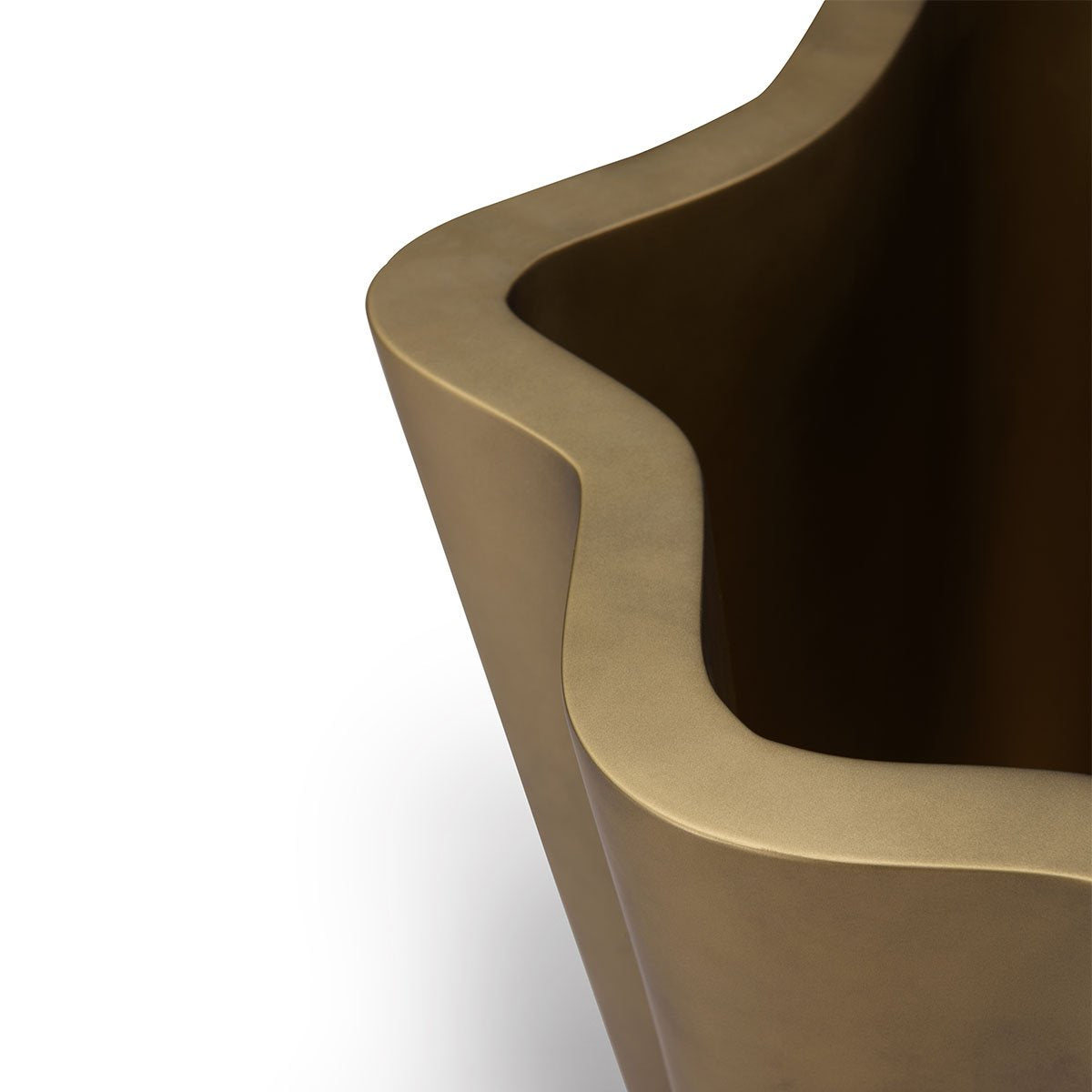 Maison Debrah Morin sculptural floor planter in vintage brass finish — view 3