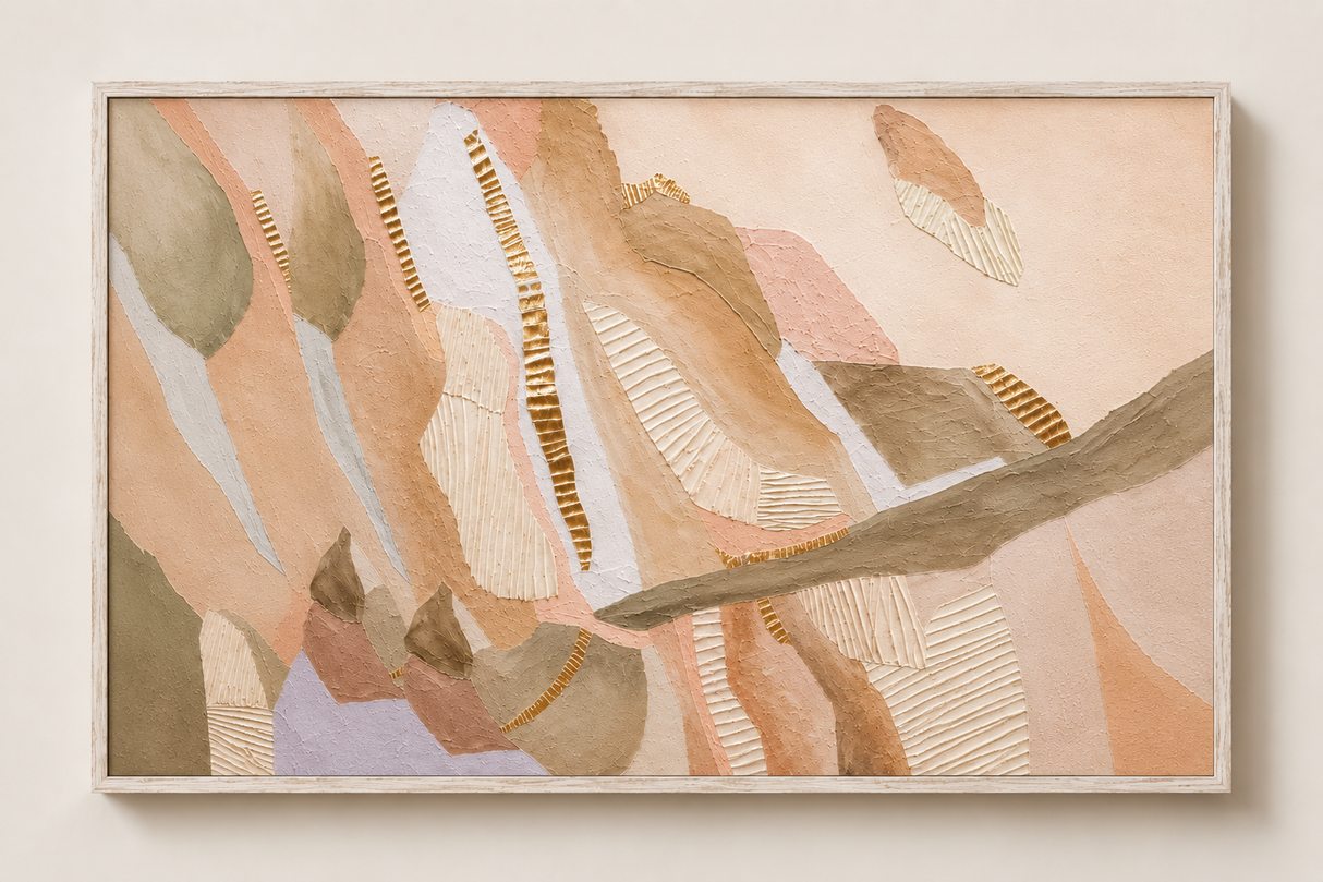 Whispered Terrain I | Luxury Textured Abstract Wall Art | Handcrafted 3D Acrylic Neutral Canvas