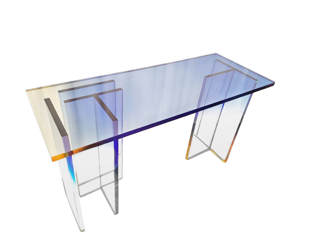 Opacum Lucite Acrylic Console Desk Table, Cocolea, , ,