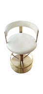 Pali Swivel Barstool White Leather and Brushed Gold, Cocolea, , ,