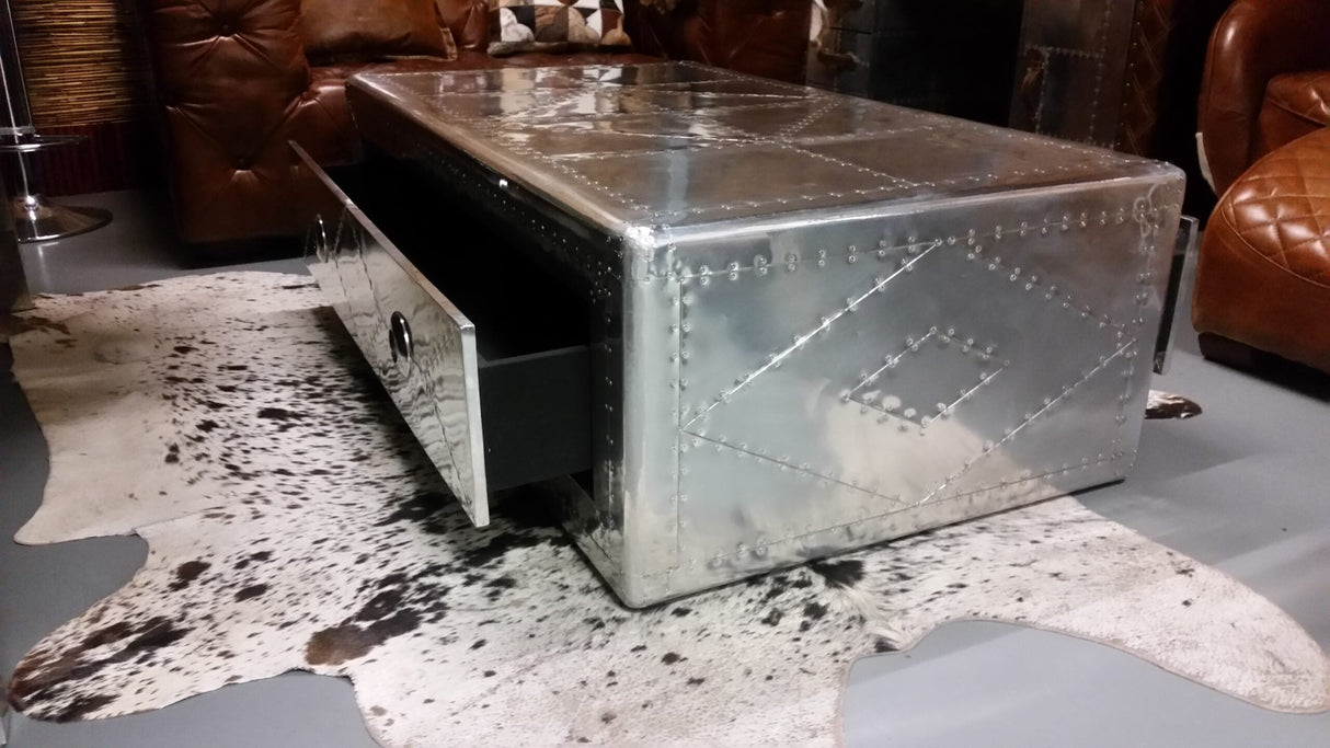 Aviator Spitfire Aluminium Trunk Coffee Table, Cocolea, , ,
