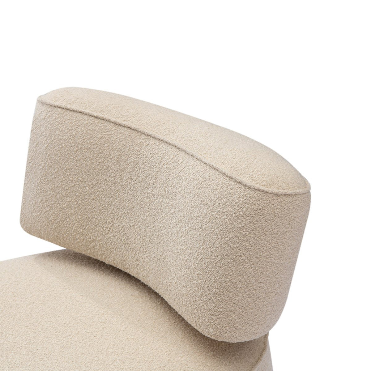 Maison Debrah Aurora sculpted upholstered armchair with brushed bronze backrest and steel base — view 3