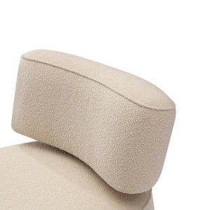 Maison Debrah Aurora sculpted upholstered armchair with brushed bronze backrest and steel base — view 3