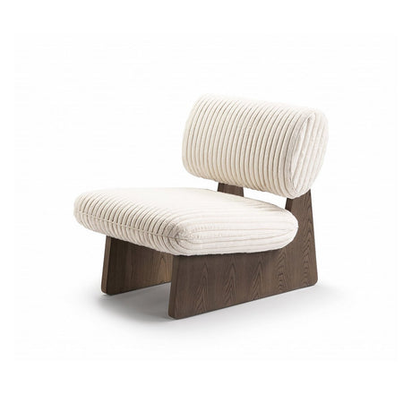 Maison Debrah Allegro armchair with light grey elm veneer base and textured fabric seat