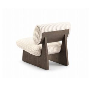 Maison Debrah Allegro armchair with light grey elm veneer base and textured fabric seat — view 2
