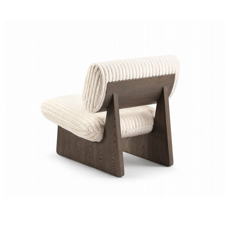 Maison Debrah Allegro armchair with light grey elm veneer base and textured fabric seat — view 2