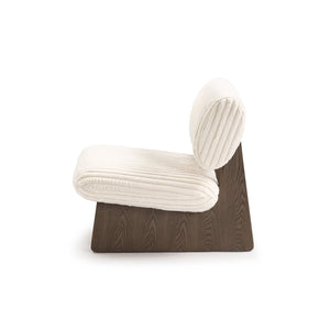 Maison Debrah Allegro armchair with light grey elm veneer base and textured fabric seat — view 3