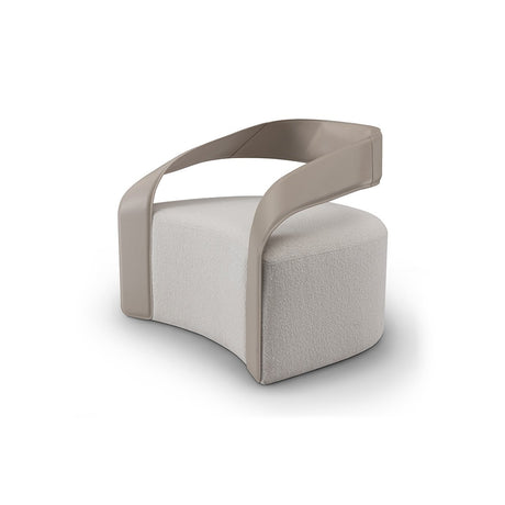 Maison Debrah Overture sculptural armchair with leather arms and brushed nickel steel back — view 2