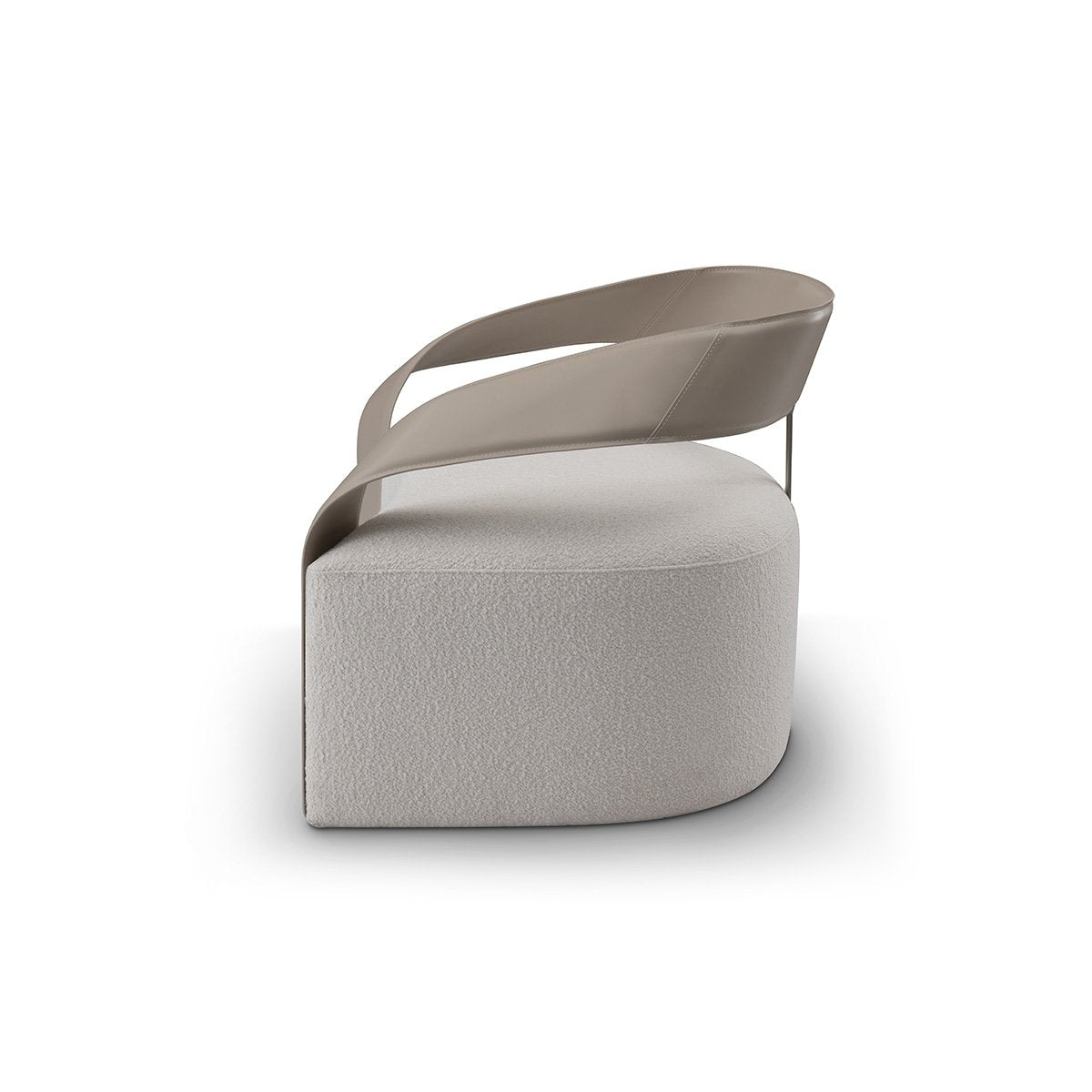 Maison Debrah Overture sculptural armchair with leather arms and brushed nickel steel back — view 3