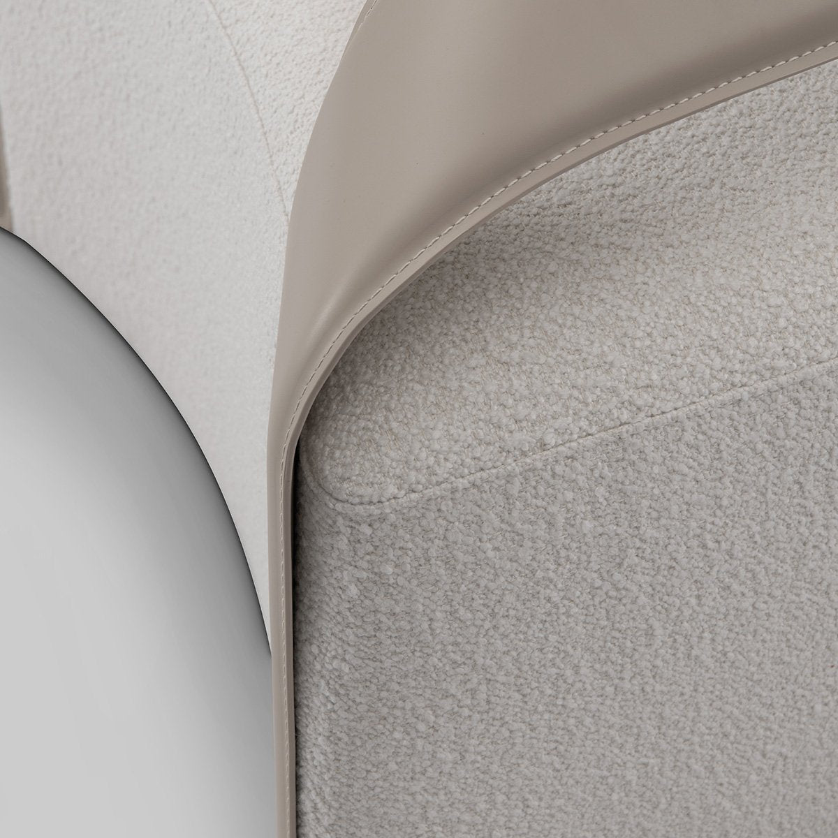 Maison Debrah Overture sculptural armchair with leather arms and brushed nickel steel back — view 4