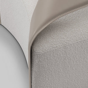 Maison Debrah Overture sculptural armchair with leather arms and brushed nickel steel back — view 4