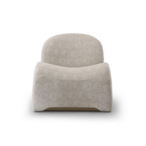 Maison Debrah Stagecraft upholstered armchair with lumbar cushion and brushed copper detail