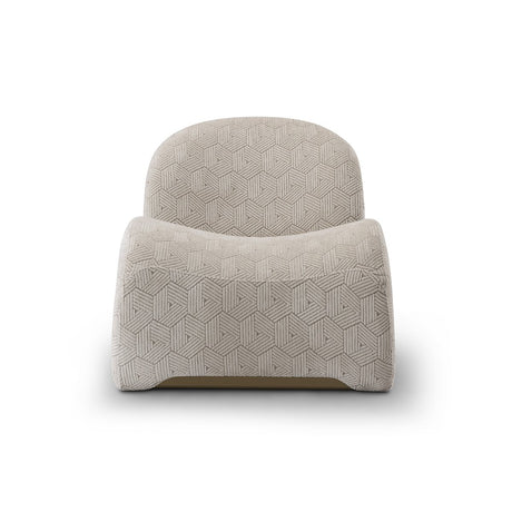 Maison Debrah Stagecraft upholstered armchair with lumbar cushion and brushed copper detail