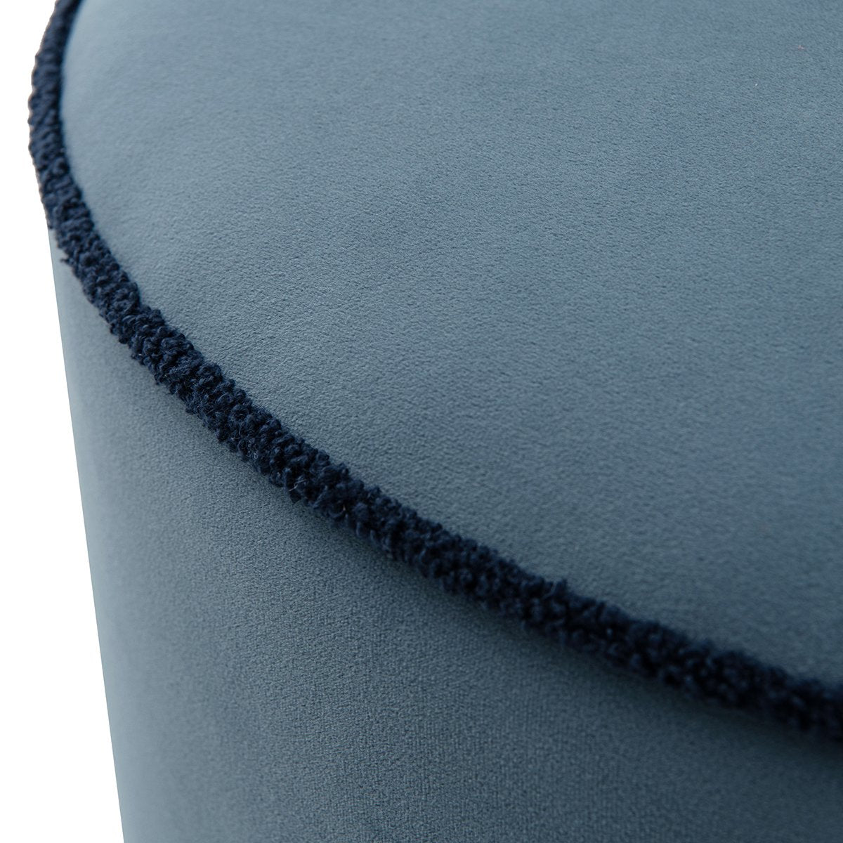 Rondel Upholstered Swivel Chair in Dusty Steel Blue with Contrast Trim, Maison Debrah, , ,