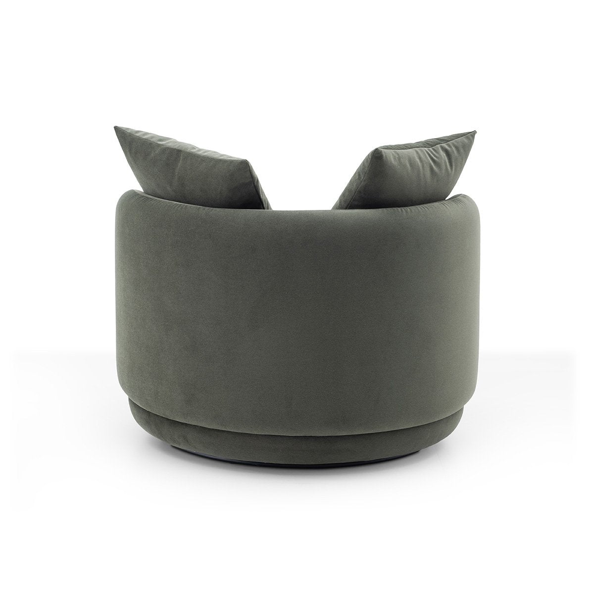 Maison Debrah Orbène round swivel accent chair in forest green fabric — view 4