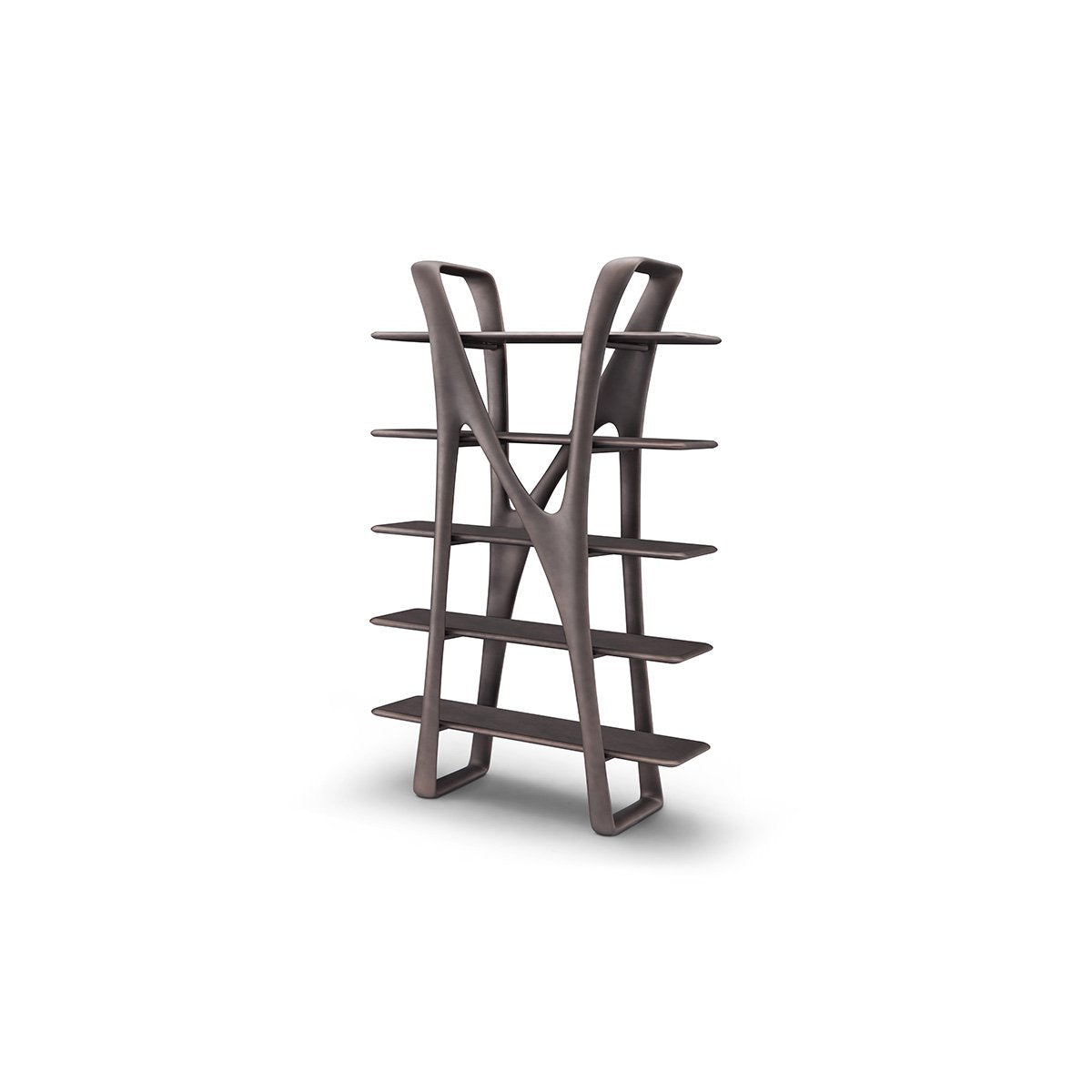Maison Debrah Marenza sculptural shelving unit in dual grey with layered shelves — view 2