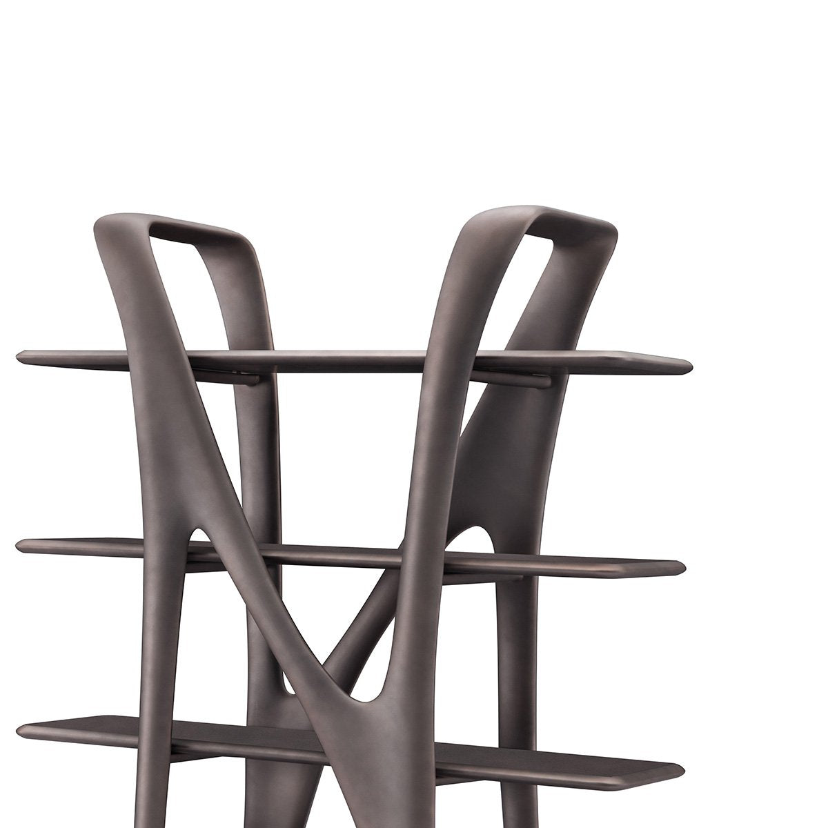 Maison Debrah Marenza sculptural shelving unit in dual grey with layered shelves — view 3