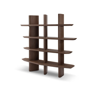 Maison Debrah Taris grid shelving unit in Techno Black walnut veneer