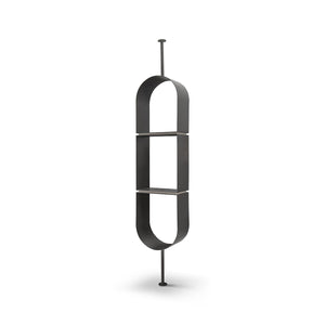 Velor Floor-to-Ceiling Bookcase in Grey Metal & Silver Travertine, Maison Debrah, , ,