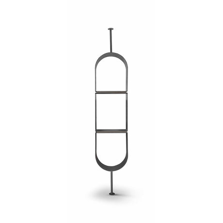 Maison Debrah Velor coat stand with two stacked grey metal oval frames and silver travertine panel