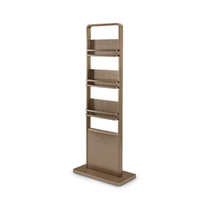Maison Debrah Gradven tall open shelving unit with brushed bronze steel frame and four shelves — view 2