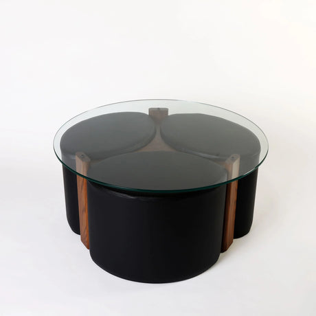 Rondo Pouffé Table Suite, Cocolea, Dark Ash, Black,