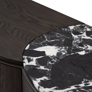 Muscat Marble and Dark Grey Elm Sideboard with Split Top, Maison Debrah, , ,