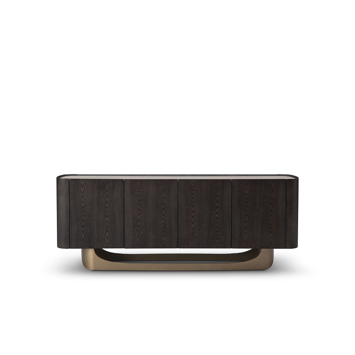 Maison Debrah Ravlen dark grey elm sideboard with ceramic top and arched brass base