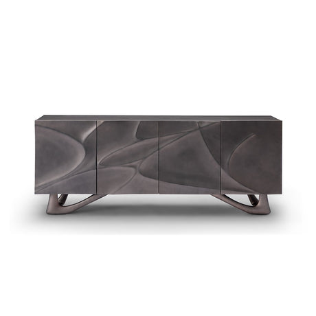 Maison Debrah Vin Gris sculptural sideboard in two-tone grey on a fibreglass base