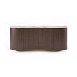 Maison Debrah Arvis undulating curved sideboard with cream marble top on slim brass base