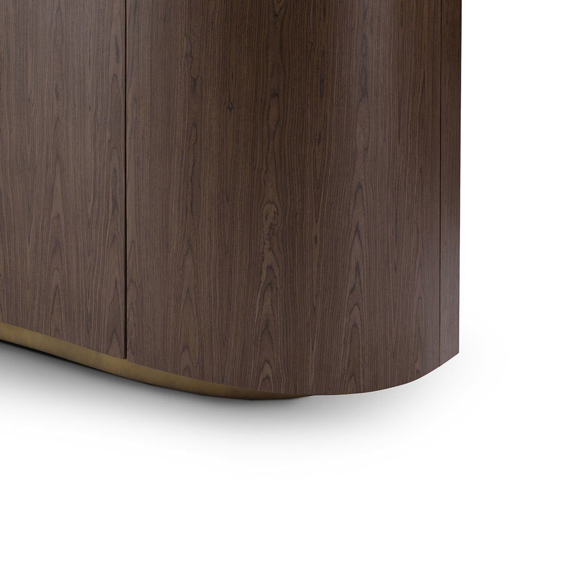 Maison Debrah Arvis undulating curved sideboard with cream marble top on slim brass base — view 3