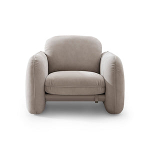Maison Debrah Macbeth nubuck leather armchair with brushed brass stainless steel details