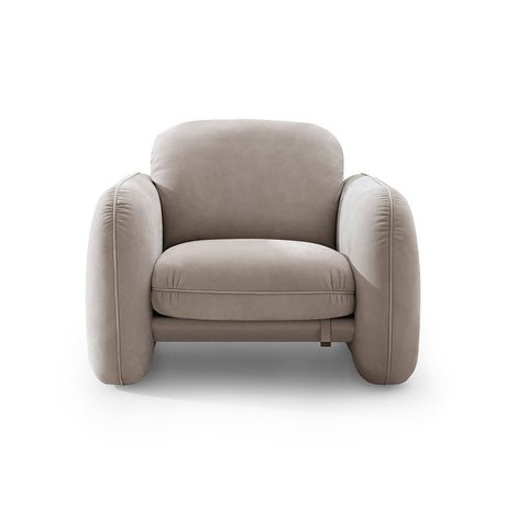 Maison Debrah Macbeth nubuck leather armchair with brushed brass stainless steel details