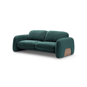 Maison Debrah Macbeth nubuck leather armchair with brushed brass stainless steel details — view 4
