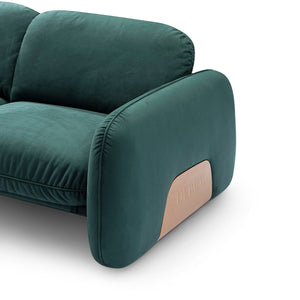 Maison Debrah Macbeth nubuck leather armchair with brushed brass stainless steel details — view 5