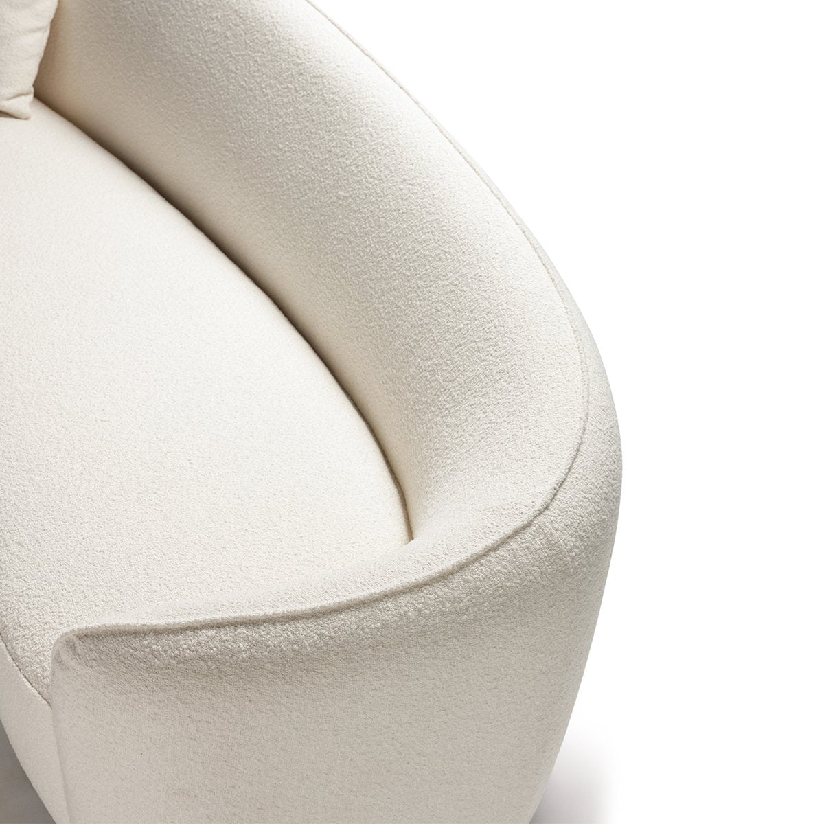 Maison Debrah Muse curved fully upholstered sofa with concealed swivel base — view 4