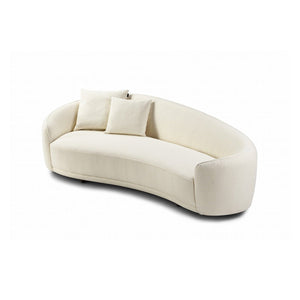 Maison Debrah Muse curved fully upholstered sofa with concealed swivel base — view 2