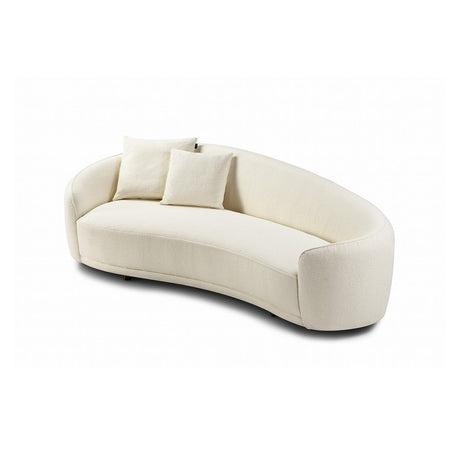 Maison Debrah Muse curved fully upholstered sofa with concealed swivel base — view 2