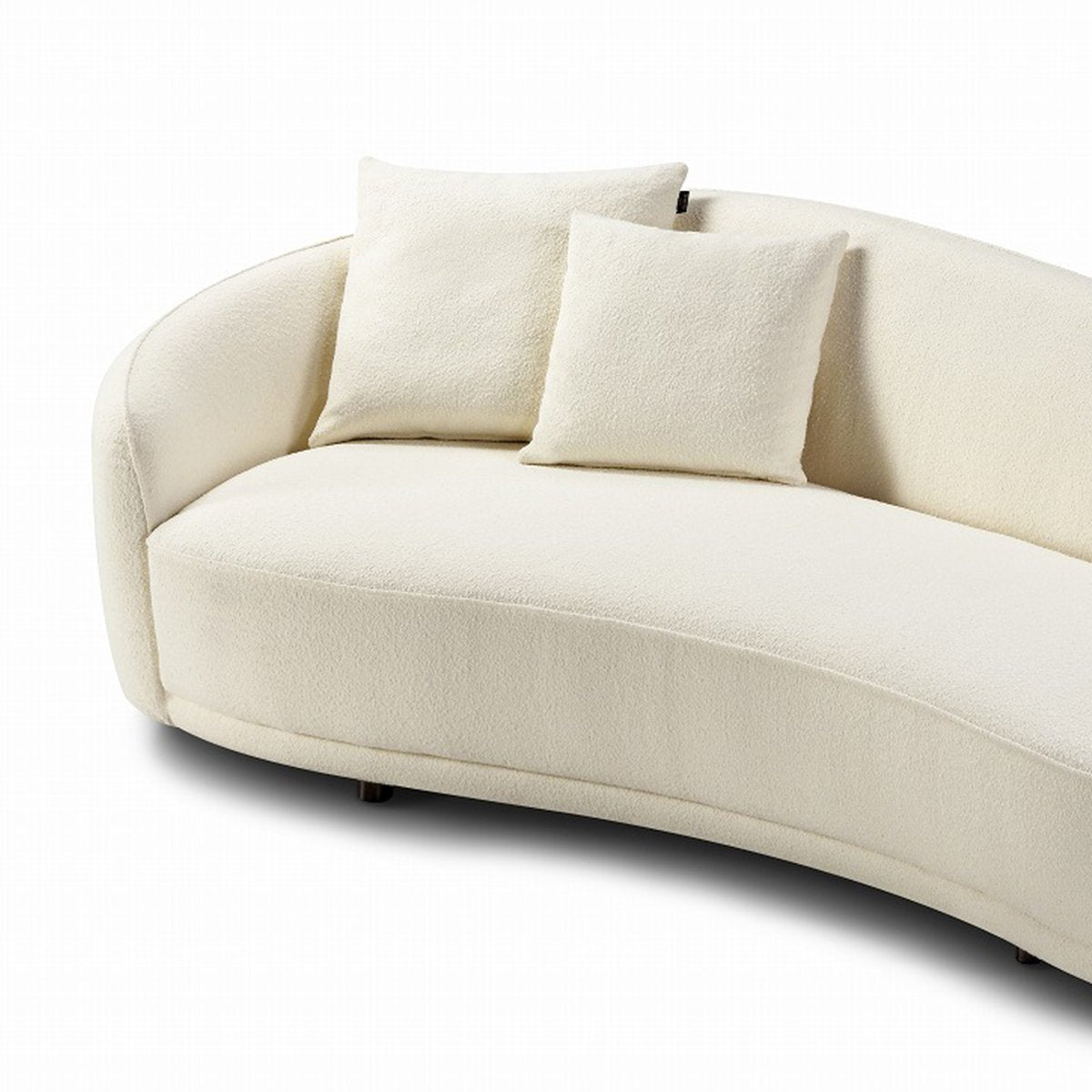 Maison Debrah Muse curved fully upholstered sofa with concealed swivel base — view 3