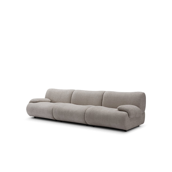 Morlen Curved Modular Sofa in Natural Woven Fabric with Gold Base, Maison Debrah, , ,