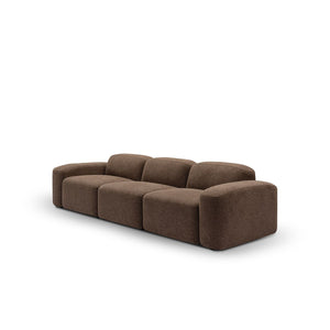 Maison Debrah Kerlon lounge armchair in dark bouclé with cushioned arms and gold steel base — view 2