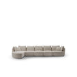 Maison Debrah Luvrik L-shaped sectional sofa in natural woven fabric with gold legs