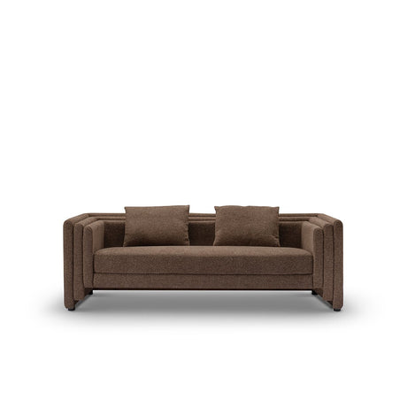 Lestor Dark Bouclé Three-Seater Sofa with Tall Panelled Arms, Maison Debrah, , ,