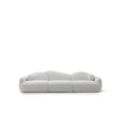 Maison Debrah Nimbus wave back sofa in oyster white fabric with bolster arms