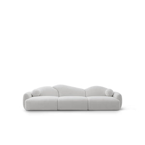 Maison Debrah Nimbus wave back sofa in oyster white fabric with bolster arms
